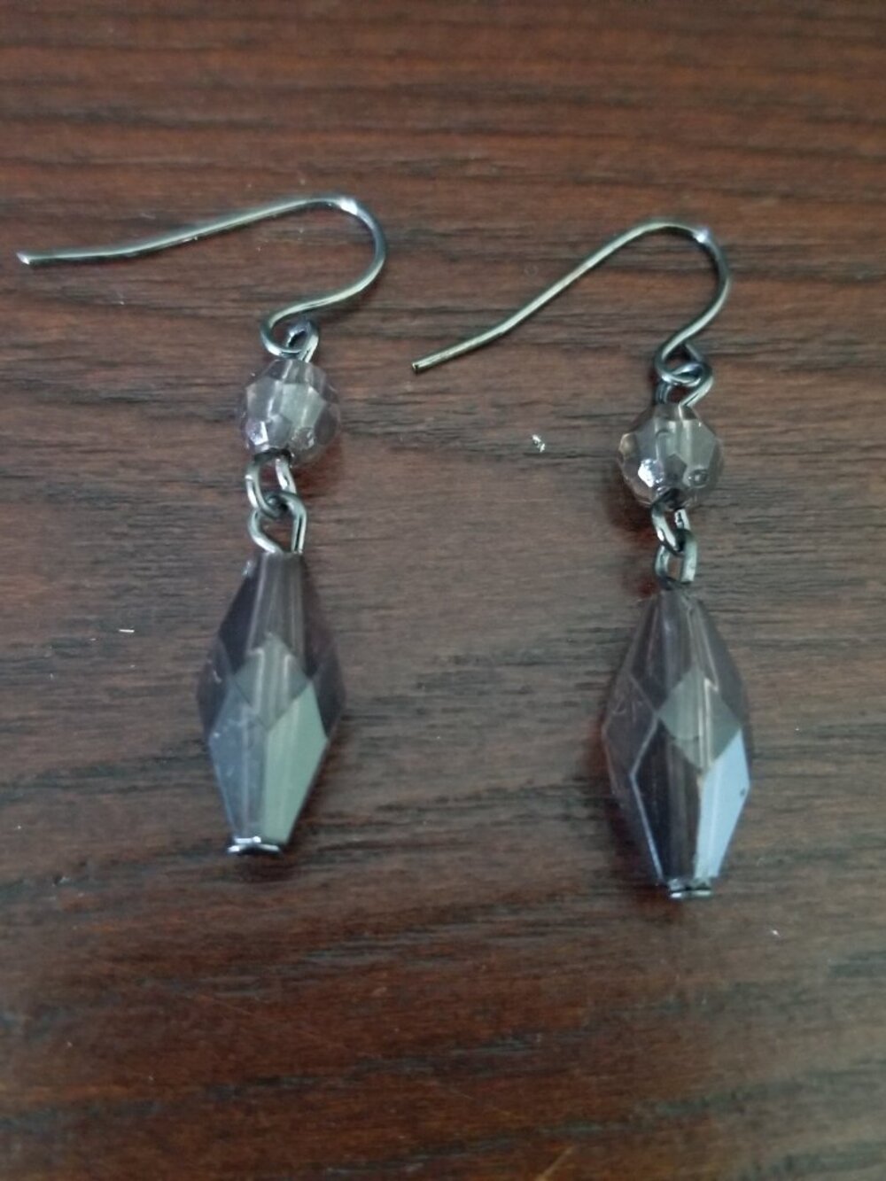 Premier Designs Earrings Downtown Smoky Quartz Beaded Dangle Black Earrings